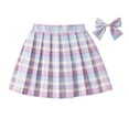 thumbnail image 2 of WOYY Toddler Girls Pleated Plaid Mini Skirt School Uniform High Waisted Skirt, Sizes 4-5, 2 of 5