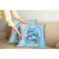 thumbnail image 3 of Ambesonne Fish Throw Pillow Cover 2 Pack, Japanese Koi on Sea Blue, 24", Blue Lilac, 3 of 6