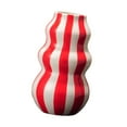 thumbnail image 4 of deevoka Painted Striped Ceramic Vase Centerpiece for Bookshelf Wedding Room Entrance Red, 4 of 9