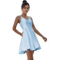thumbnail image 4 of SDPANLLD Robes Courtes de Retour à la Maison Bretelles Spaghetti Robes en Satin pour Femmes Fête 2024, 4 of 8