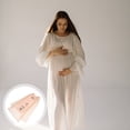 thumbnail image 4 of EXHUMKY Vestido Premamá Con Estampado De Hojas De Bambú Suave Y Cómodo Para Uso En Varias Ocasiones, 4 of 6