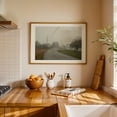 thumbnail image 3 of Foggy Road, Beals Island - Beals Maine Photography Rural Foggy Farmhouse Coastal Landscape Scenic Minimalist Oak Framed Wall Art Print 5 x 7 inches, 3 of 6
