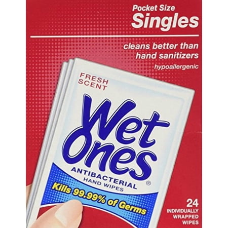 wet ones singles antibacterial cleansing wipes, fresh scent, 144 count