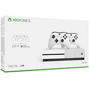 Newest Flagship Microsoft Xbox One S 1TB HDD Bundle with Two (2X) Wireless Controllers, 1-Month Game Pass Trial, 14-Day Xbox Live Gold Trial - White