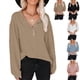 thumbnail image 1 of V Neck Long Sleeves Shirt Stylish Plain Casual Loose Inclusive Pure Color Blouses  for Date ANGGREK Otros, 1 of 6