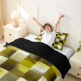 thumbnail image 3 of Homewish Abstract Checkered Twin Duvet Cover,Aesthetic Artwork Twin Bedding,Yellow,Black Reversible,2-Piece,1 Duvet Cover and 1 Pillowcase, 3 of 6