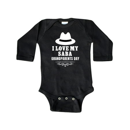 

Inktastic Grandparents Day I Love My Saba Gift Baby Boy or Baby Girl Long Sleeve Bodysuit