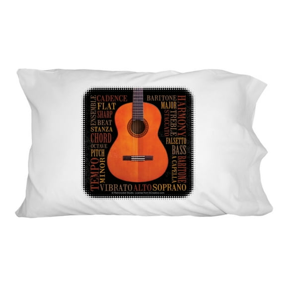 Music Terminology Guitar Novelty Bedding Pillowcase