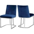 thumbnail image 1 of Pemberly Row Modern / Contemporary Navy Velvet Dining Chair (Set of 2), 1 of 6
