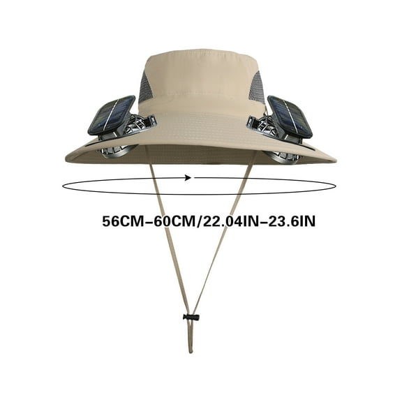 Qholemyo Men Hat Solar Fan Hat Outdoor Fishing Sun Hat Wide Brim 3 Speed Adjustable Cooling Fan