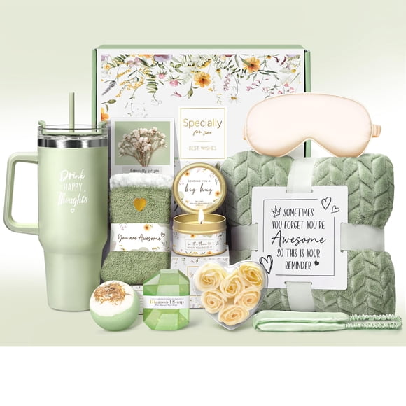 Cesta de regalo Oufrenn Vanilla Relaxing Spa con manta y vaso