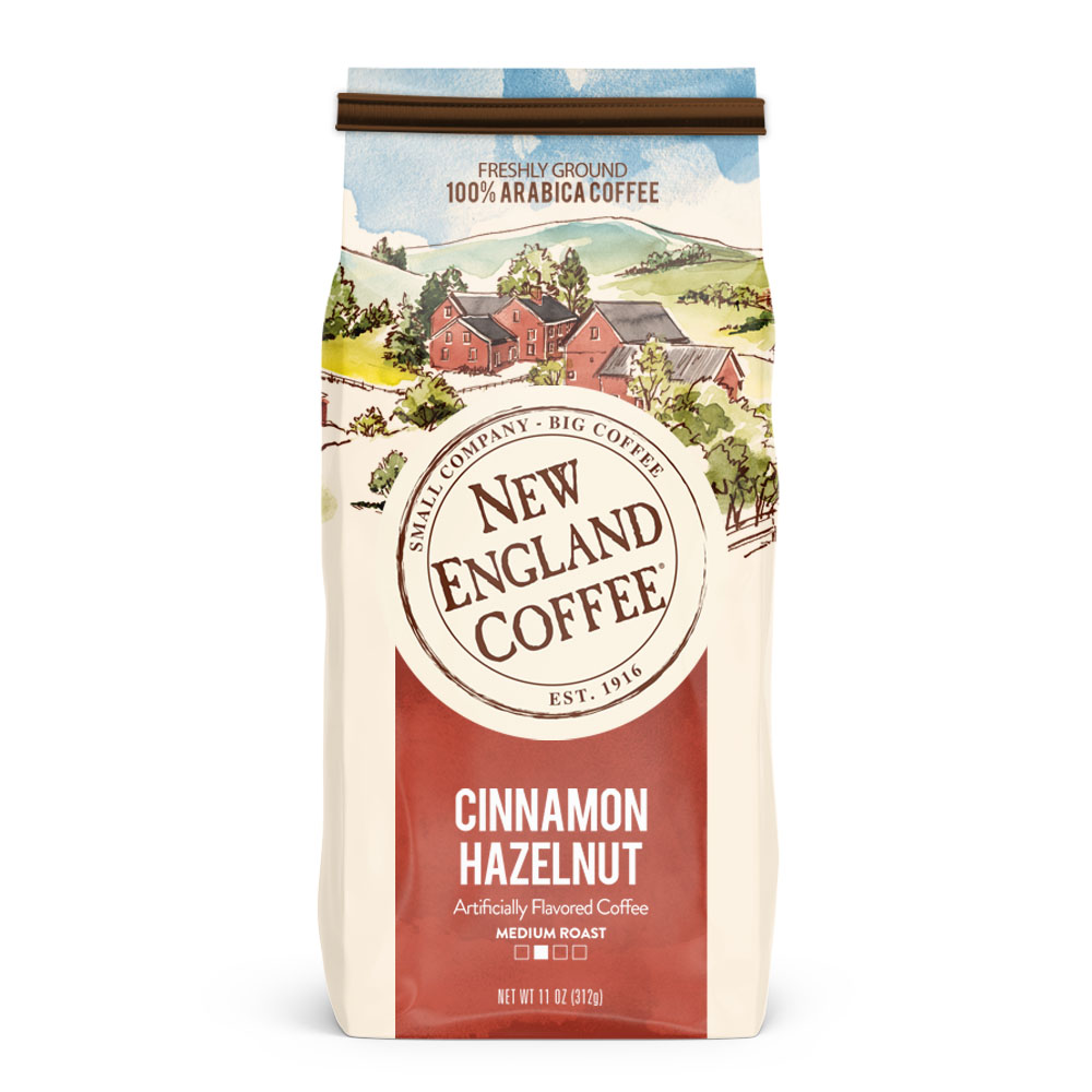 New England Coffee Cinnamon Hazelnut Blend Medium Roast Ground Coffee, 11 oz