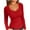 Red, variant on HongQid Womens Long Sleeve Tops Square Neck Ribbed Slim Fitted Shirts Casual Tee Tshirt