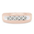 thumbnail image 2 of AFFY 0.25CT Round Moissanite Diamond Channel Set Men's Anniversary Wedding Band Ring 10K Rose Gold-13.5, 2 of 7