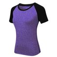 thumbnail image 3 of Camiseta de entrenamiento para mujer Raglan Mangas cortas Empalme O Cuello Rápido, 3 of 8