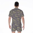 thumbnail image 2 of Military Tiger Stripe Camouflage Short Sleeve Men'S Rompers, Tiger Wide Animal Casual Summer Jumpsuits Outfit, 2 of 4