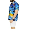 thumbnail image 6 of HAPPY BAY Men's Hawaiian Shirts Short Sleeve Button Down Shirt Men's Summer Shirts Casual Beach Vacation Hawaii Island Shirts for Men Funny S Tropical View, Blue, 6 of 6