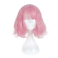 thumbnail image 2 of Unique Bargains Human Hair Wigs for Women 14" Curly Wig with Wig Cap Pink, 2 of 8
