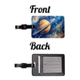 thumbnail image 4 of Sci-fi Planet Saturn Meteor Shower Faux Leather Travel Luggage Tag, 4 of 7