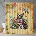 thumbnail image 2 of Boston Terrier Celebrates Spring and Enjoys a Happy Easter Shower Curtain Gentleman Dog Lover Gifts Waterproof Bathroom Bathtub Curtain - 02001, 2 of 5