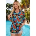 thumbnail image 5 of Zeagoo Women's Hawaiian Shirt Button Down Short Sleeves Beach Tops Casual Tropical Print, 5 of 6