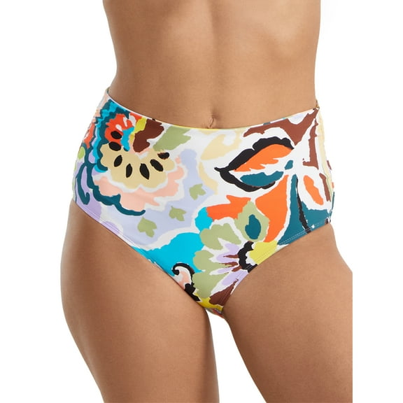 Anne Cole MULTI Convertible Hi Lo Shirred Bottom, US Medium