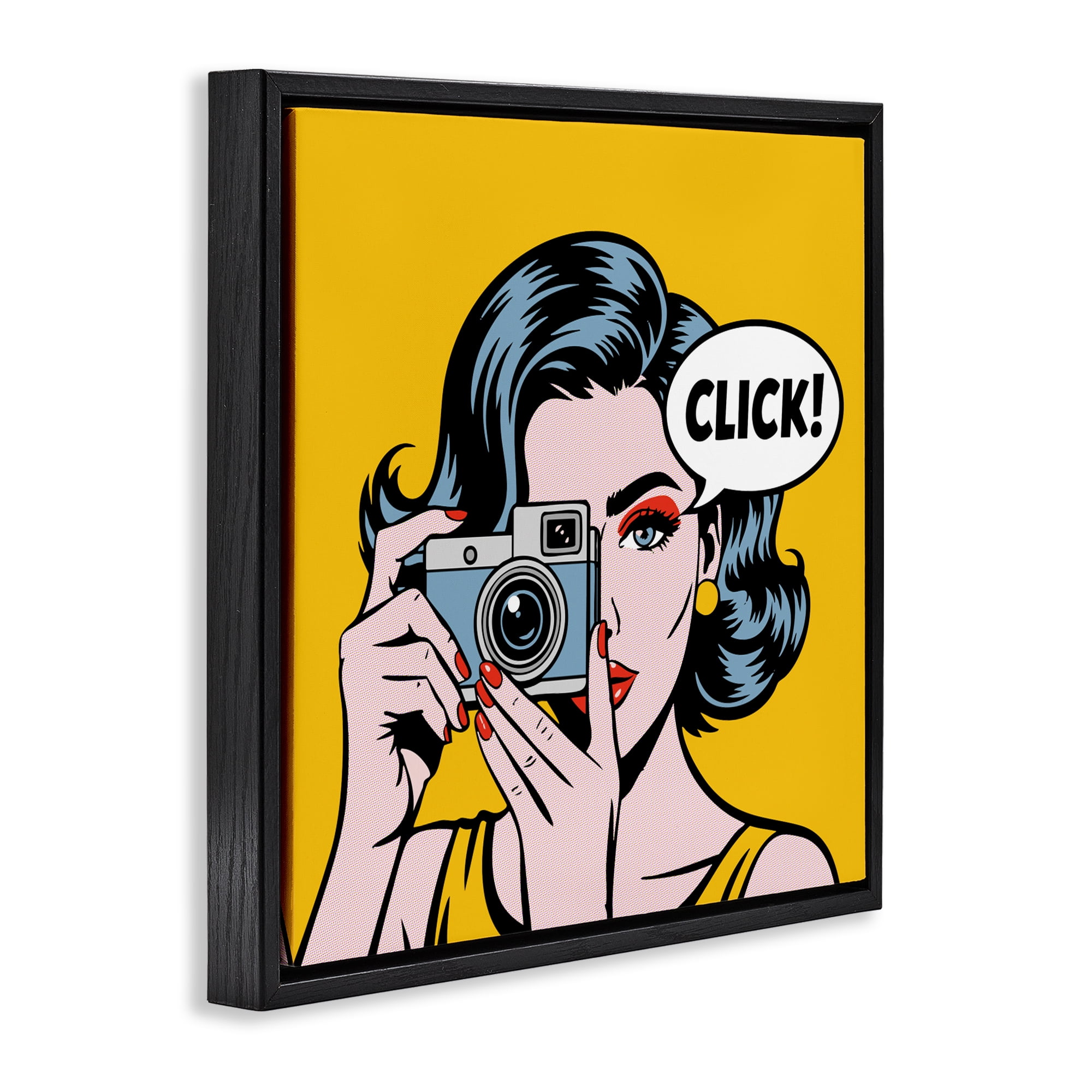 Stupell Industries Click Retro Photographer Black Framed Floater Canvas Wall Art, design by Andreas Magnusson