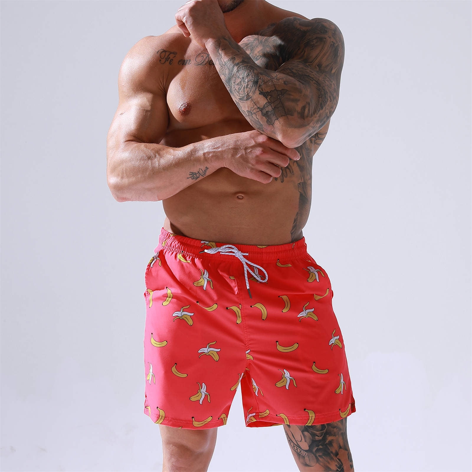 Uorcsa swimming pool Casual Loose Large Size Printing Short Bathing