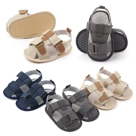 

SPRING PARK Baby Shoes Prewalker Kids Stripe Summer Toddler Girl Infant Anti Slip Soft Sole