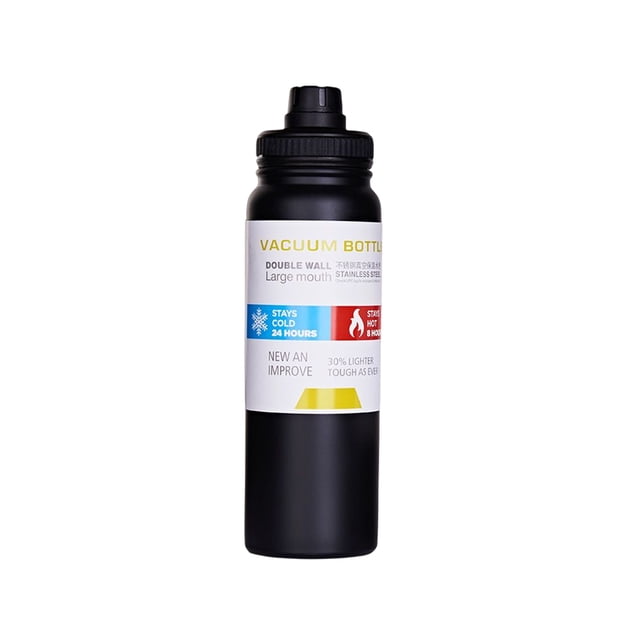 Bearachild Taza térmica con aislamiento al vacío, botella de agua de acero inoxidable, portátil, para el hogar, la escuela, la oficina, el gimnasio, Cocina y Comedor Negro 800ml Bearachild HA067366-02
