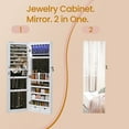 thumbnail image 2 of LEDREM Wall-Mounted Jewellery Cabinet with LED Lights and Full-Length Mirror, 42.5 Inch Jewellery Armoire Organizer with Multiple Storage, White, 2 of 7