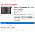 thumbnail image 2 of Radiator - Compatible with 2017 - 2021 Nissan Rogue Sport 2018 2019 2020, 2 of 2