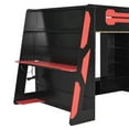 thumbnail image 2 of Mirightone Gaming Loft Bed with Desk and RGB Light, Full Size Wood Loft Bed Frame with Storage Shelve for Boys Girls Teens. (Red), 2 of 7