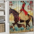thumbnail image 6 of Orinice Dog and Horse Bathroom Decor Set, Colorful Luxurious Graphic Print Polyester Fabric Shower Curtain with Hooks, Waterproof Bathroom Shower Curtain Set 36x72, 6 of 7