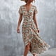 thumbnail image 2 of Vestido cruzado con estampado floral, vestido cruzado con estampado floral para mujer, vestido cruzado con estampado floral para mujer, vestido largo con estampado floral, diseño aerodinámico, 2 of 6