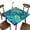 Blue Palm Leaf, variant on Elastic Edge Fitted Square Tablecloth, Watercolor Green Leaves Polyester Table Cover, for Outdoor Picnic Camping and Indoor Kitchen Dining Party, Fit for 30" x 30" Square Table