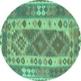 thumbnail image 1 of Ahgly Company Indoor Round Persian Turquoise Blue Traditional Area Rugs, 8' Round, 1 of 4