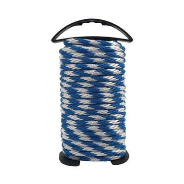 0.37 in. x 50 ft. Blue & White Solid Braided Polypropylene Rope