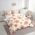 thumbnail image 3 of Feelyou Snowflake Print Twin Bedding Sets 7-Piece, Happy Christmas Bedding Comforter Set, Winter Festival Reversible Sheet Sets, Ultra Soft Home Decor, 3 of 7