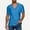 Blue, variant on Mens V Neck Short Sleeve Wrap Front Drape Dolman Top Solid Casual Basic Lightweight Summer Blouse with Side Shirring Blue M