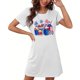thumbnail image 4 of Camisón corto de talla grande para mujer, camisón de manga corta con estampado de pecho a la moda, camisón para mujer, 4 of 7