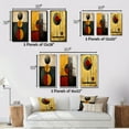 thumbnail image 4 of Designart "Unraveling the Mystery Retro Geometric Puzzle I" Modern Geometric Framed Wall Art Set Of 3 - Gold Abstract Geometric Frame Canvas Set For Living Room Decor, 4 of 6