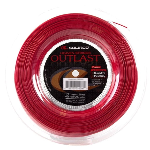 Carrete de cordaje de tenis Solinco Outlast-Rojo-16L