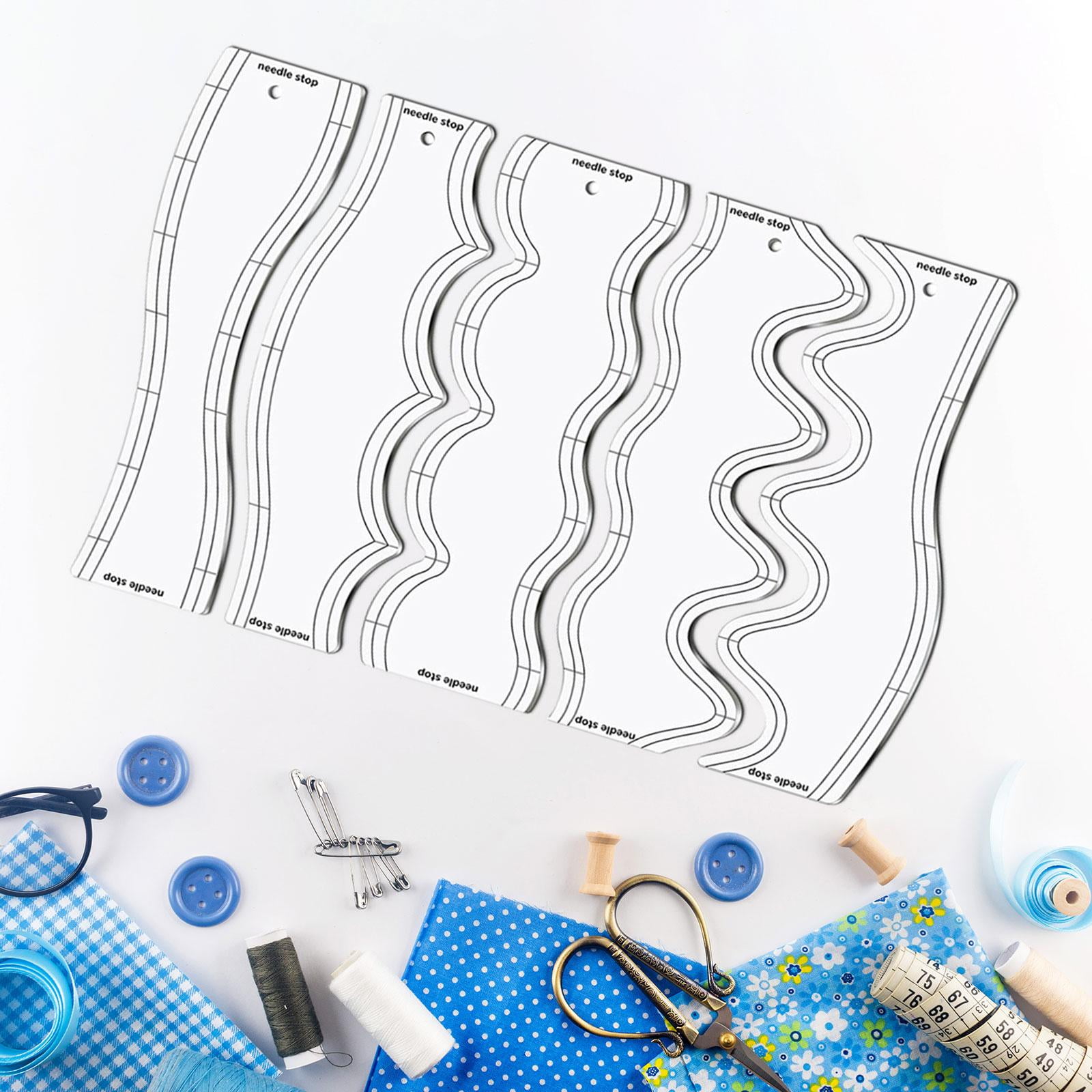 Yunhgft 5 Pieces Quilting Rulers Household DIY Sewing Tools Clear Sewing Accessories for