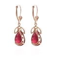 thumbnail image 3 of Galaxy Gold 14K Rose Gold 11 Carat Natural Ruby and White Topaz Dangle Earrings - July Birthstone - Passion & Protection - Fine Jewelry for Women, 3 of 5