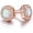 Rose Gold, variant on 18K Rose Gold Plated or White Gold Plated Created Opal Halo Stud