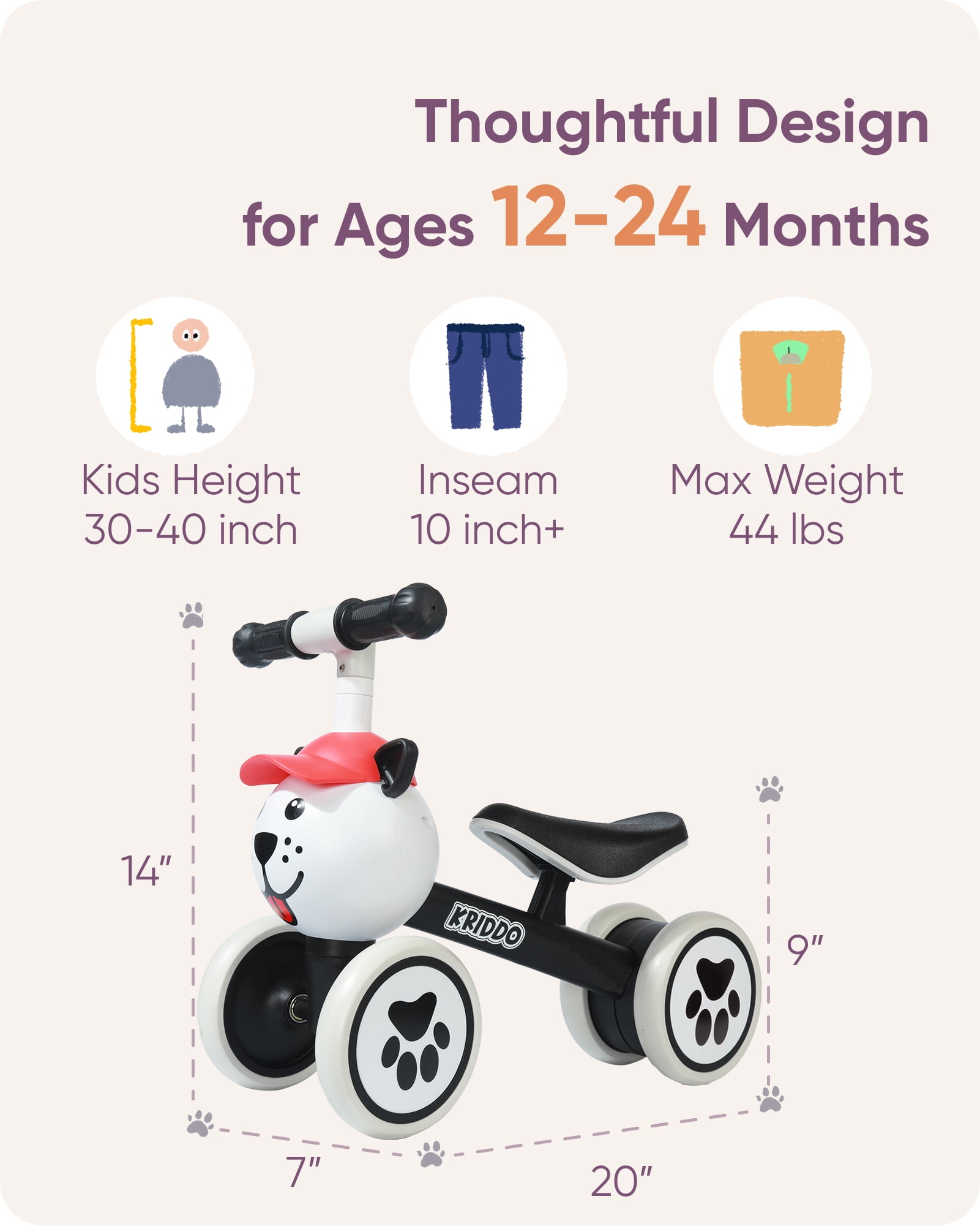 Balance bike for 20 month old hot sale