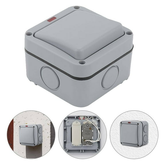 Sufanic 1 Gang Waterproof Ip66 Outdoor Garden Weatherproof Single Light Switch Gray