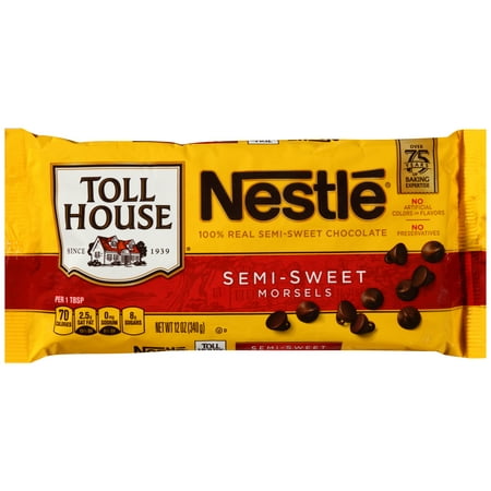 (3 Pack) NESTLE TOLL HOUSE Real Semi-Sweet Chocolate Morsels 12 oz (Best Semi Sweet Chocolate For Baking)