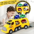 thumbnail image 5 of Trucks Toys for Boys 3-6 Year Old Boys, 5-in-1 Friction Power Toy Vehicle in Carrier Truck, Toddler Toys Car Toys plane for Boys for Kids Aged 3+, 5 of 11